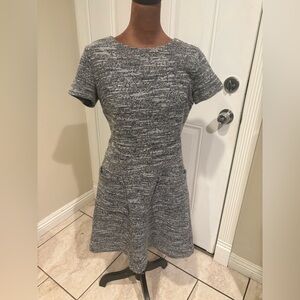 LOFT Textured Gray Midi Dress